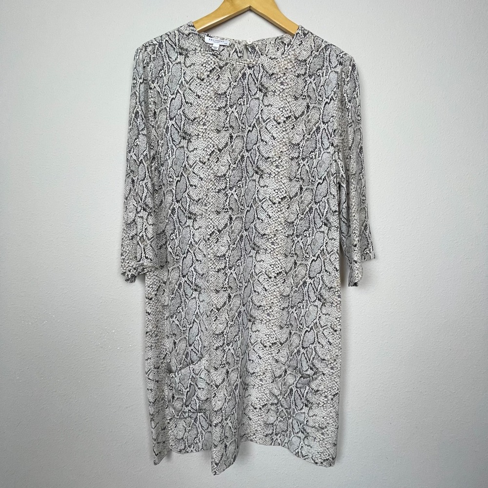 Equipment Femme Aubrey Silk Python Snake Print Sheath Dress Size L Casual